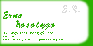 erno mosolygo business card